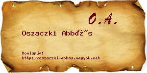 Oszaczki Abbás névjegykártya